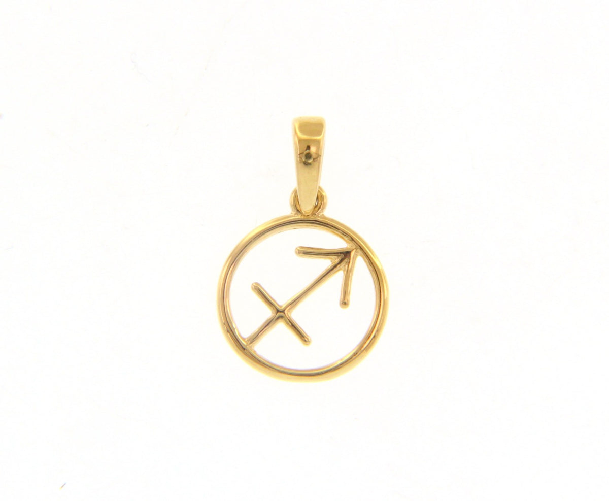  Stylized Zodiac Sign Pendant in 18kt Yellow Gold Sagittarius