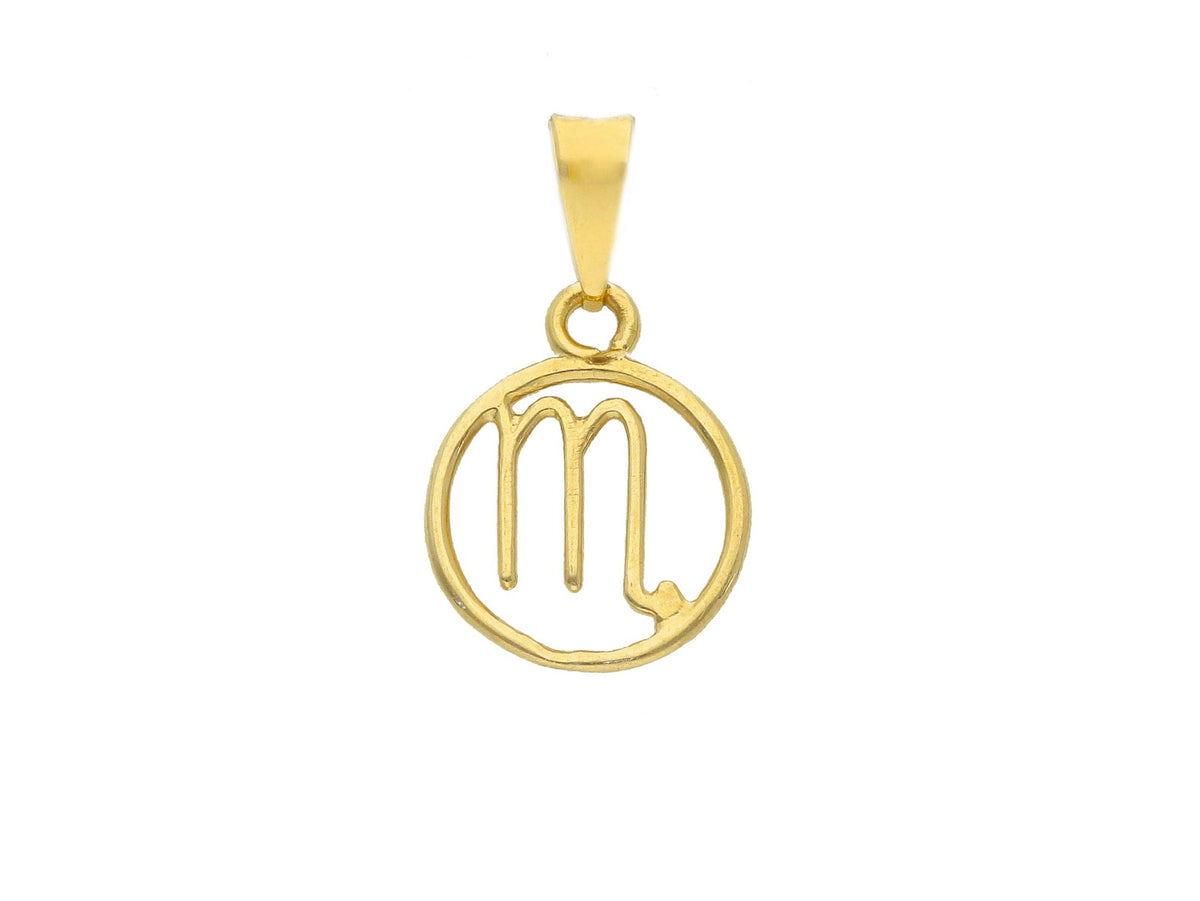  Stylized Zodiac Sign Pendant in 18kt Yellow Gold Scorpio