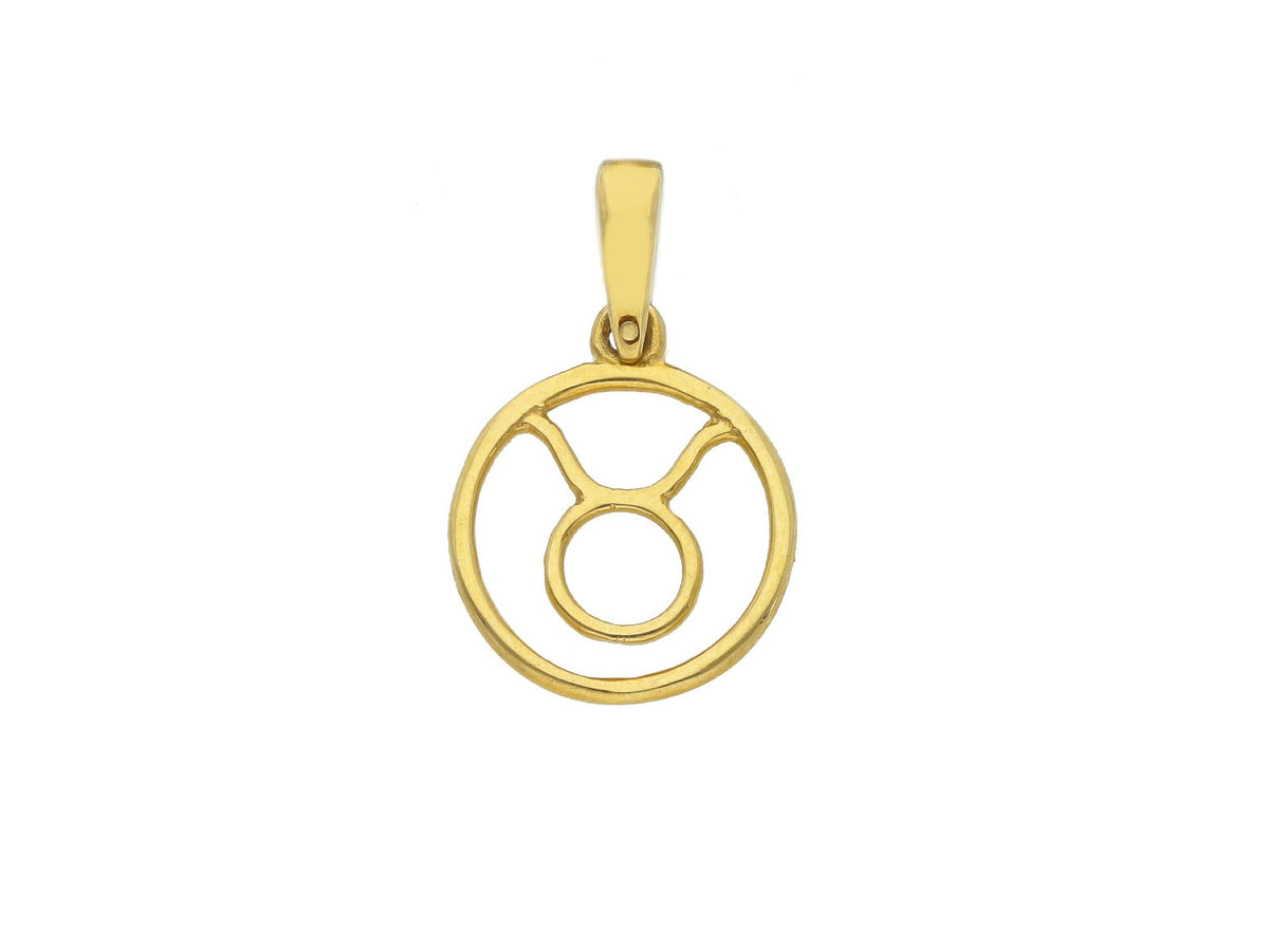  Stylized Zodiac Sign Pendant in 18kt Yellow Gold Taurus