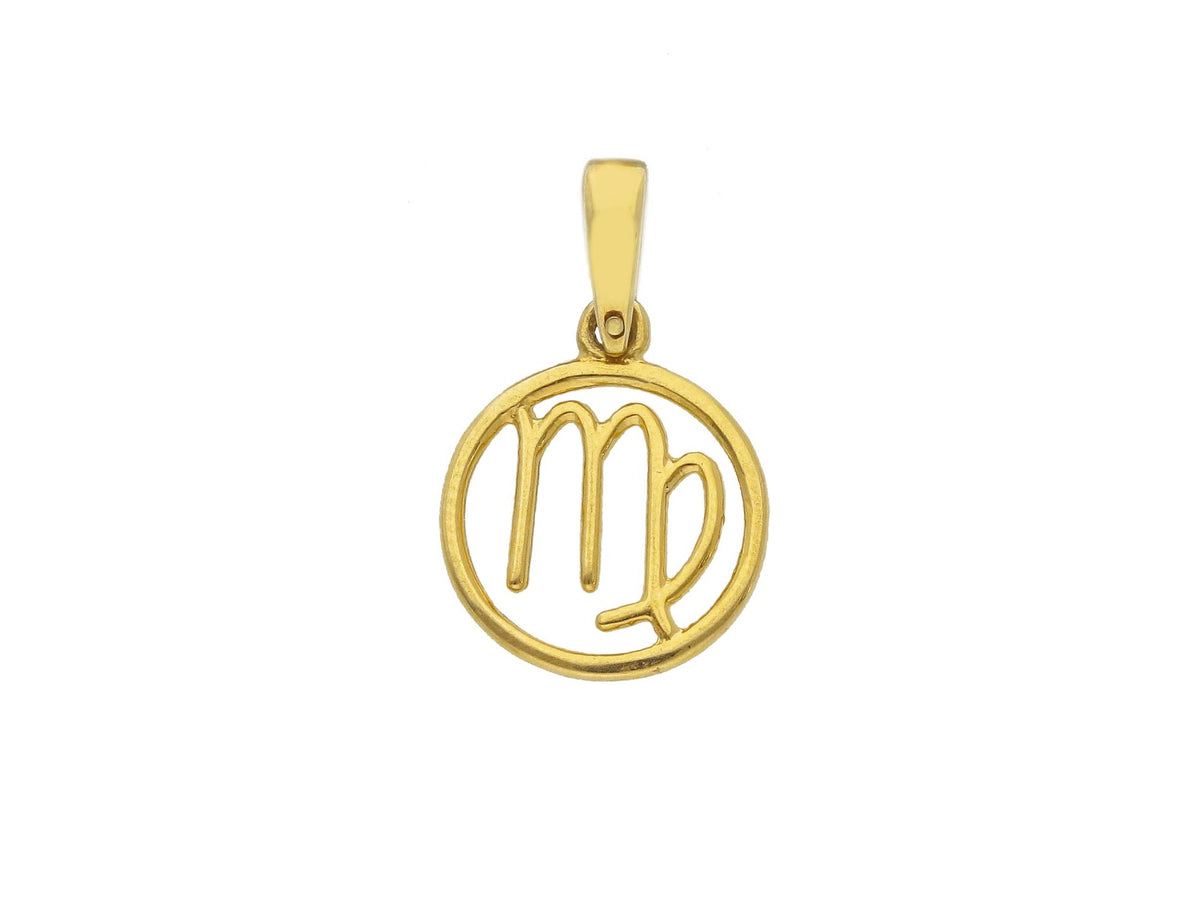 Stylized Zodiac Sign Pendant in 18kt Yellow Gold Virgo